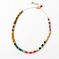Adjustable Bead Necklace With Green Bead and Tiny Tassel