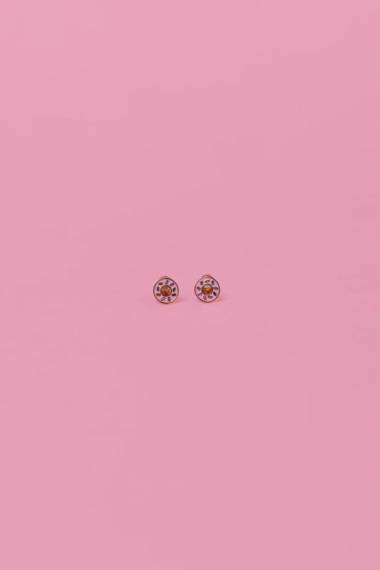 Donut Enamel Flat Back Kids Earrings