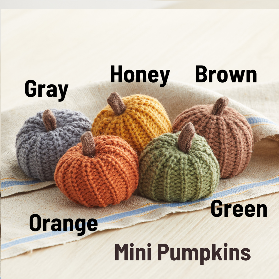 Colorful Knit Pumpkin Giftables Bowl Filler Tabletop