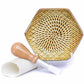 Golden Brown 3 Piece Set: Ceramic Grater, Peeler, Brush