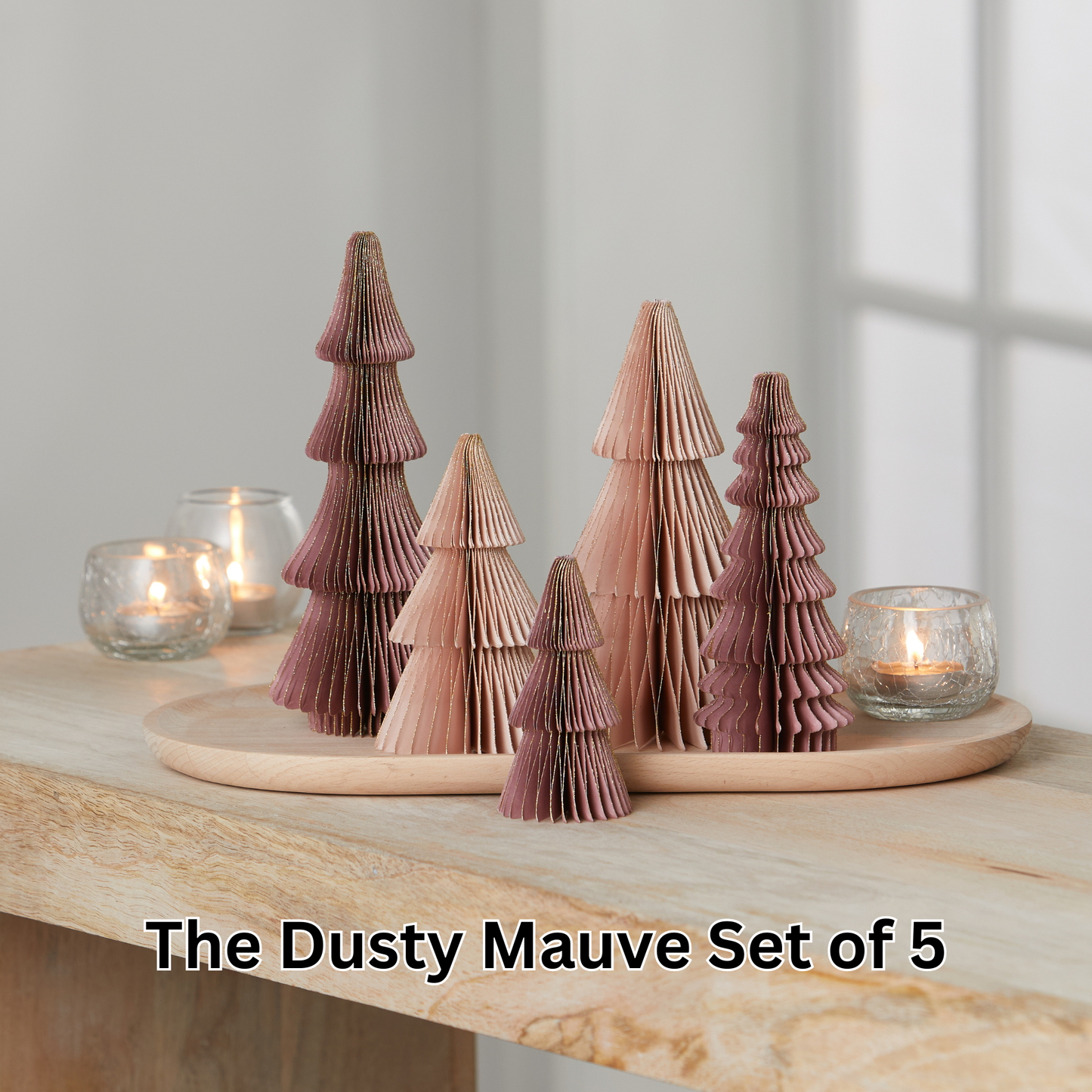 Honeycomb trees, vintage folding paper, Christmas, Winter