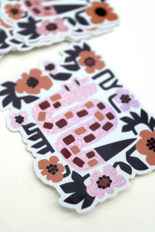 Slither Snake Glitter Vinyl Sticker