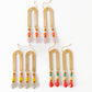 Brass Arch Earrings with Glass Beads • 3 Colors