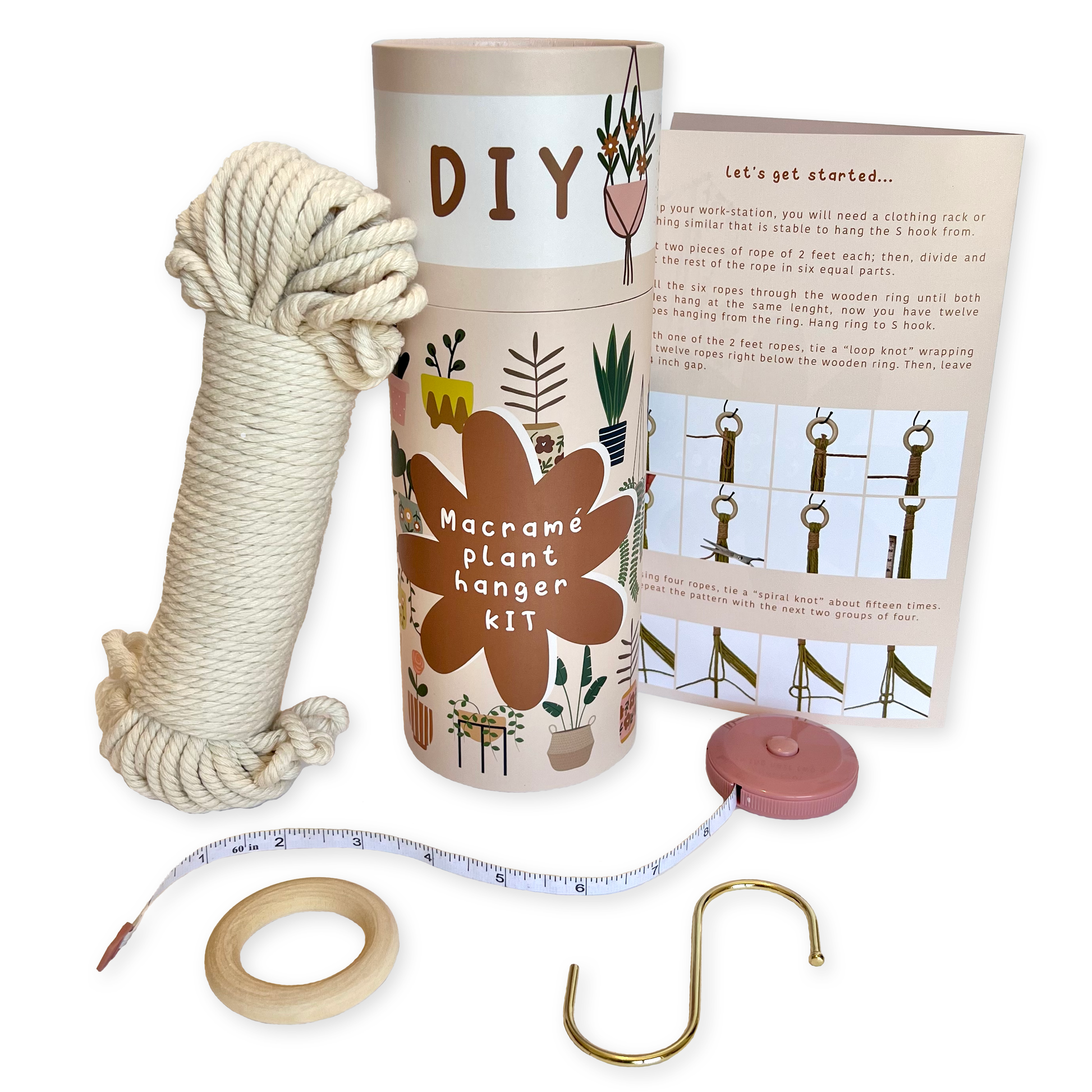 macrame plant hanger kit DIY Plant Hanger KIT craft tutorial – Heartwood Studios