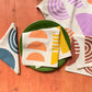 Warm Geometric Hand Printed Cotton Napkins, Set of 4
