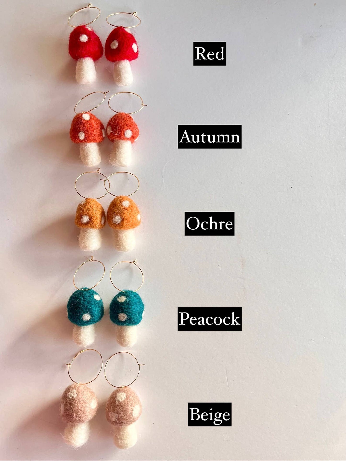 Mini Mushie Felted Earrings