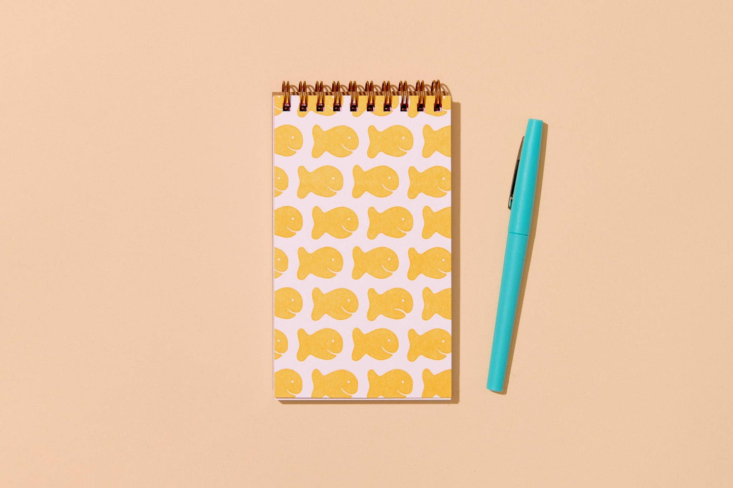 Goldfish Crackers Letterpress Spiral Pocket Size Notebook - Fathers Day Gift Mothers Day
