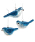 5.5"GLASS BLUEBIRD W/GLITTER ORNAMENT 3A