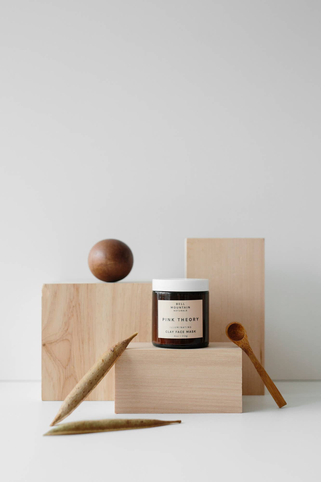 Pink Theory Clay Face Mask. 4 ounce Glass Jar. Eco friendly