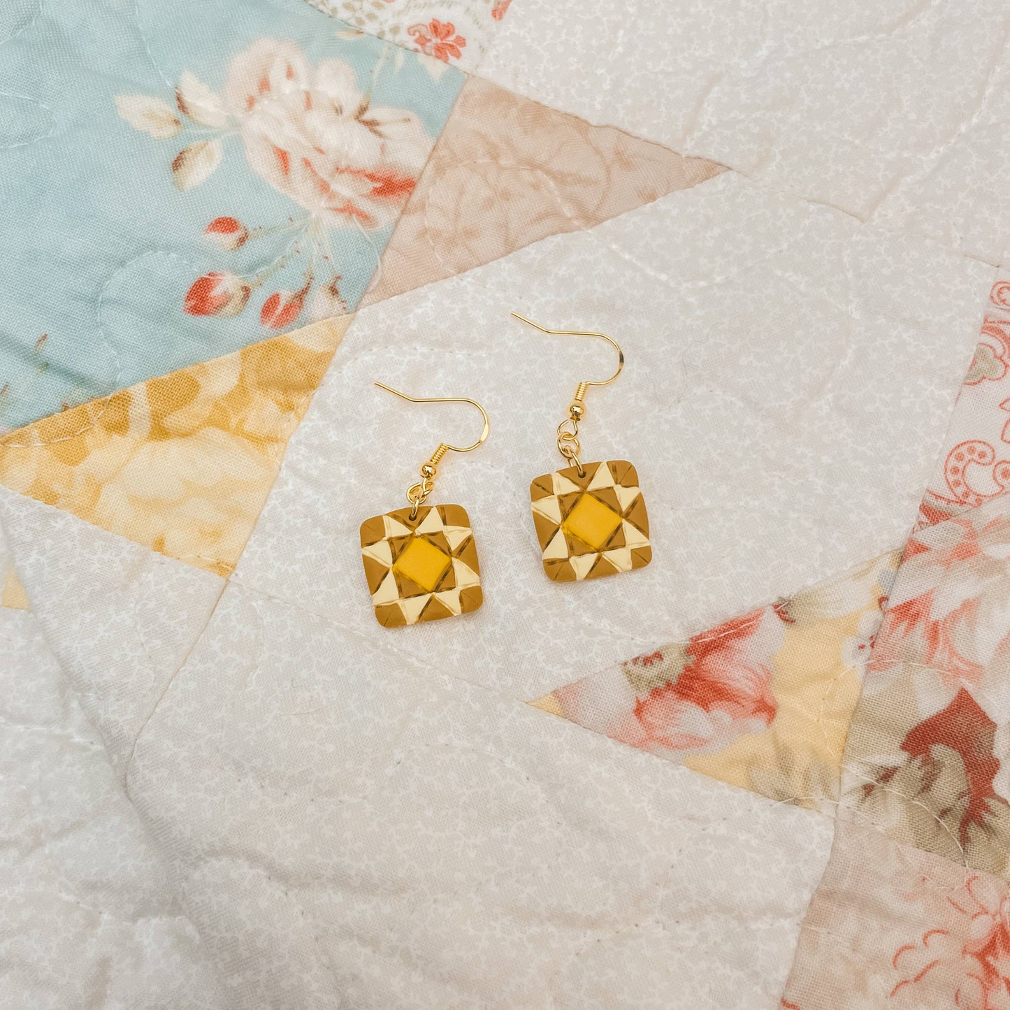 Quilt Block Dangle Earrings