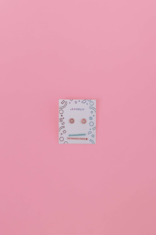 Donut Enamel Flat Back Kids Earrings