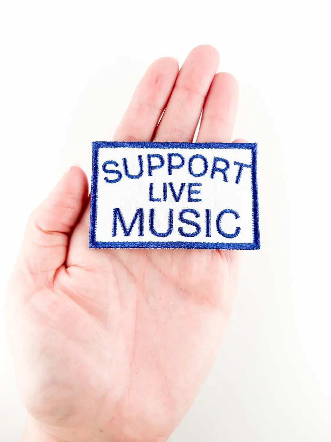 Support Live Music Embroidered Iron On Patch, Trucker Hat