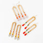 Brass Arch Earrings with Glass Beads • 3 Colors