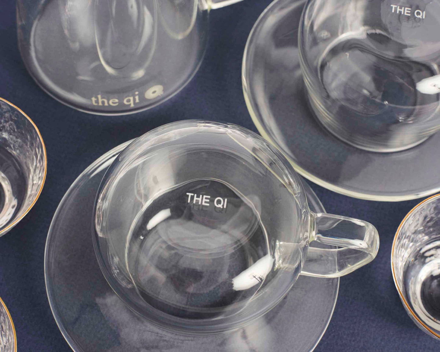 Glass cup + saucer set