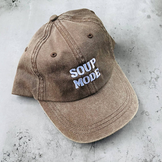 Soup Mode Baseball Cap Dad Hat in Brown or Olive