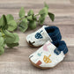 Navy Mushroom Moccasins