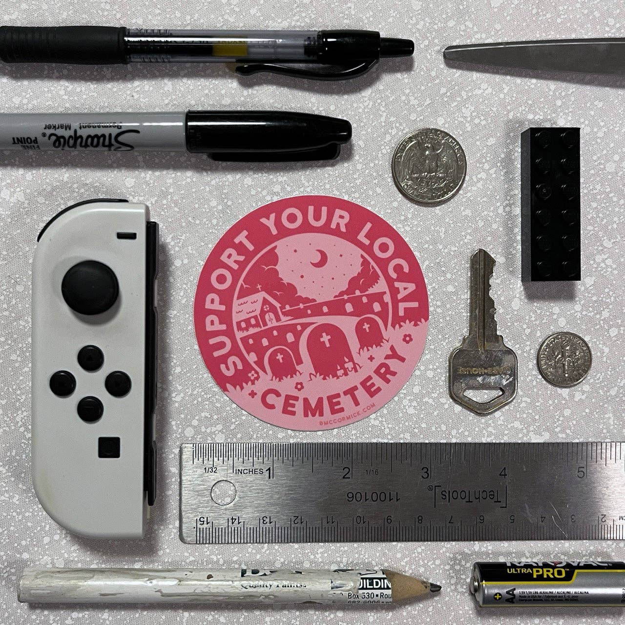 Support Your Local Cemetery 3" Sticker | Pink