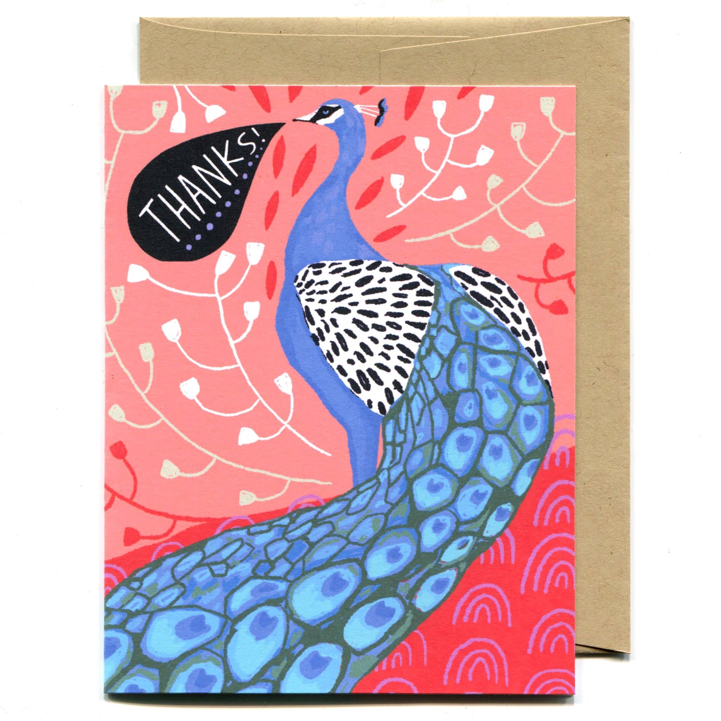 Peacock Thanks Card