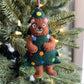 Bear in Christmas Tree Felt Wool Ornament 