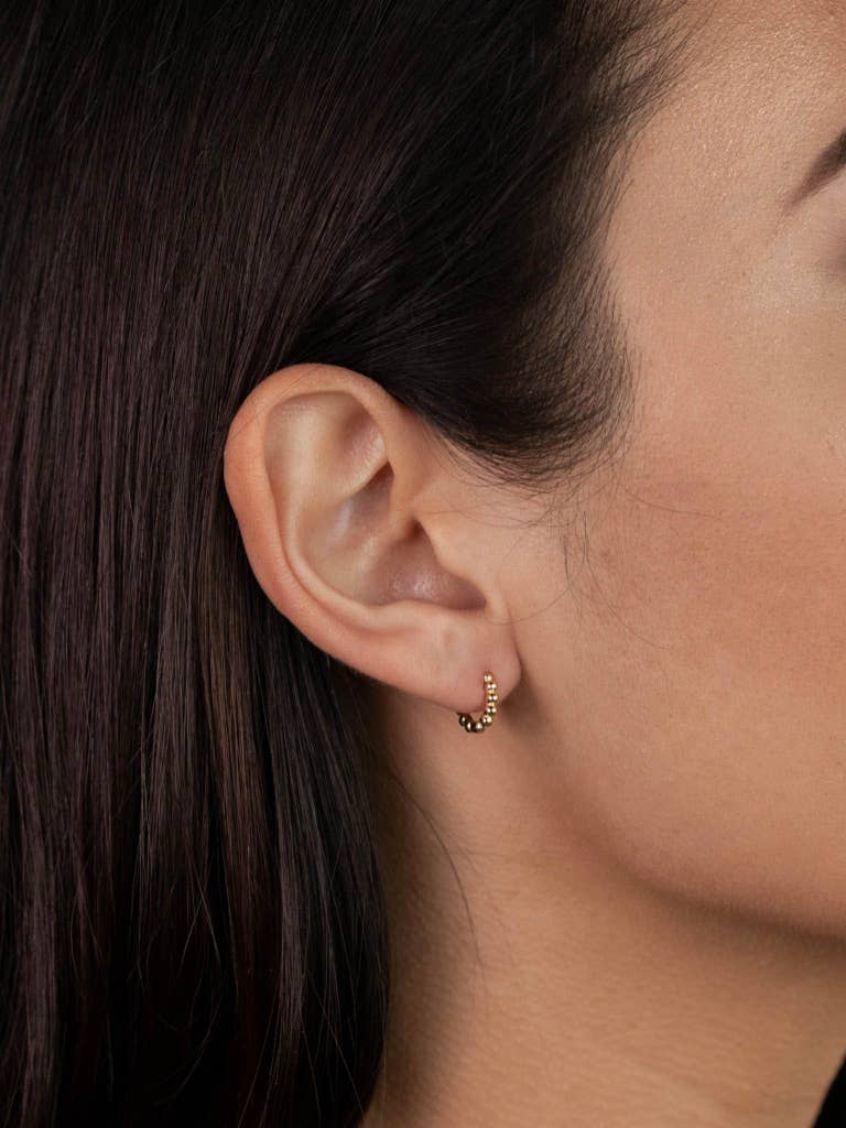 Ball Hoop - Tiny - Gold Earrings