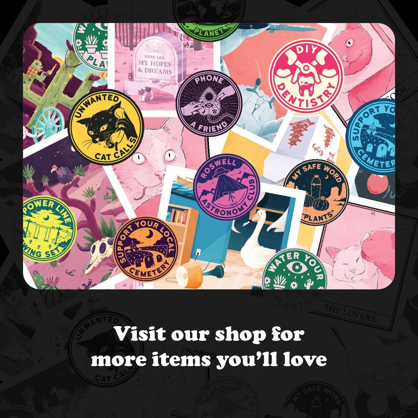 Support Your Local Cemetery 3" Sticker | Pink