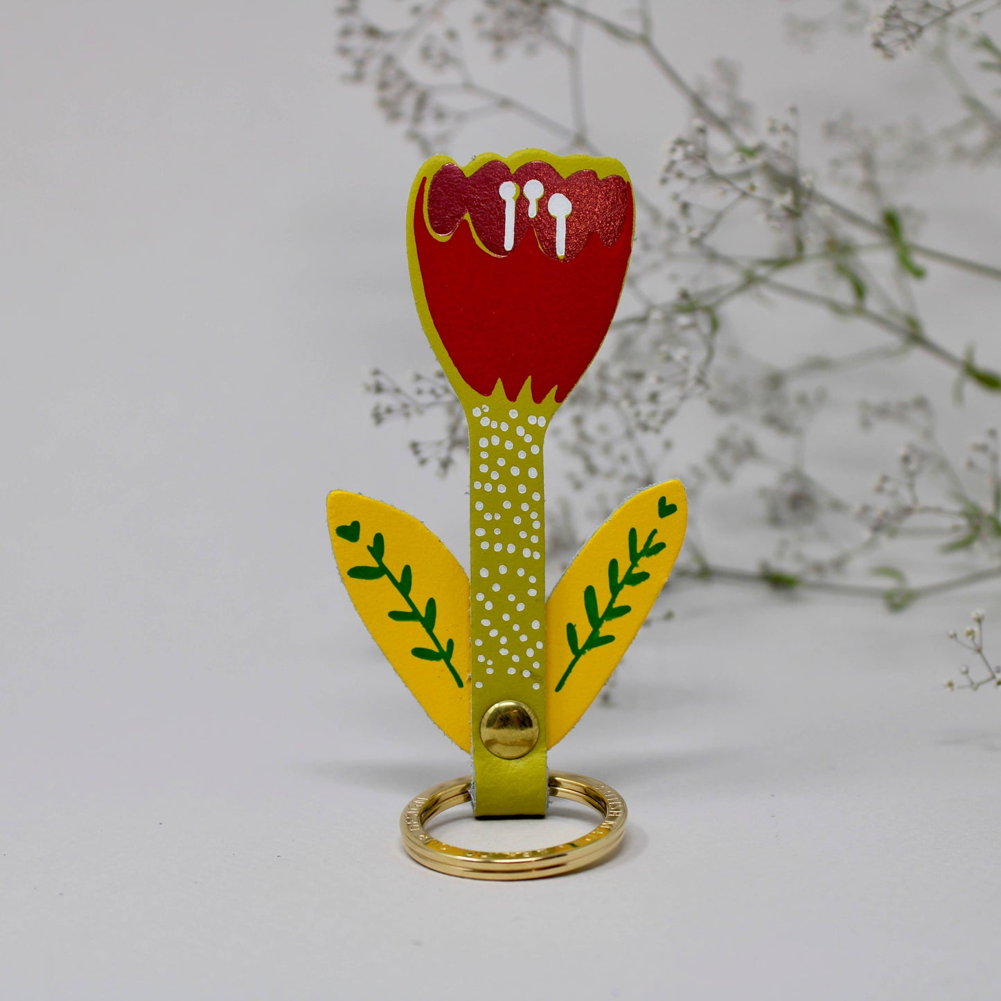 Tulip Flower Key Fob