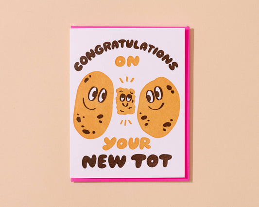 New Tot Potato New Baby Card Letterpress