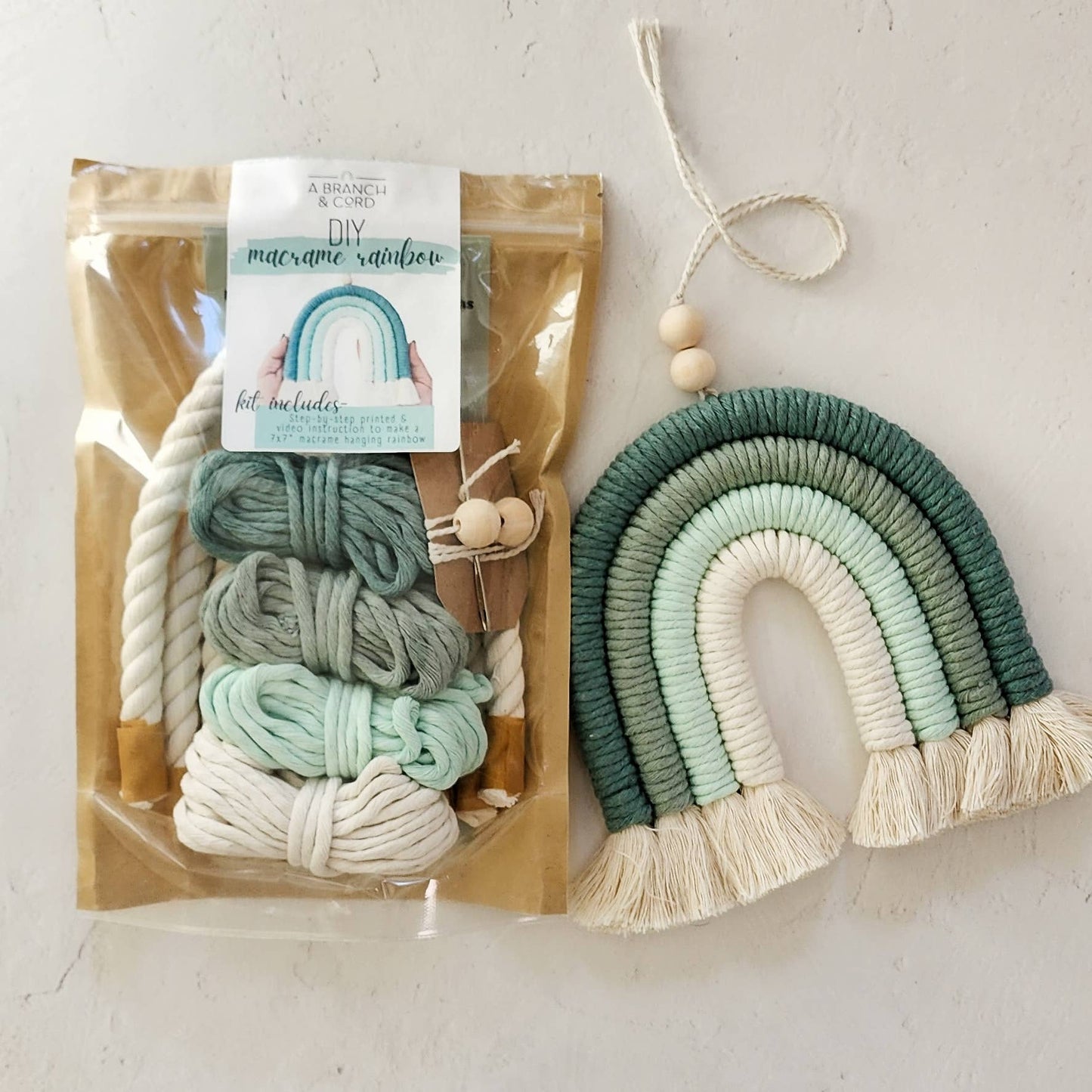 DIY Macrame Rainbow Kit: Teal