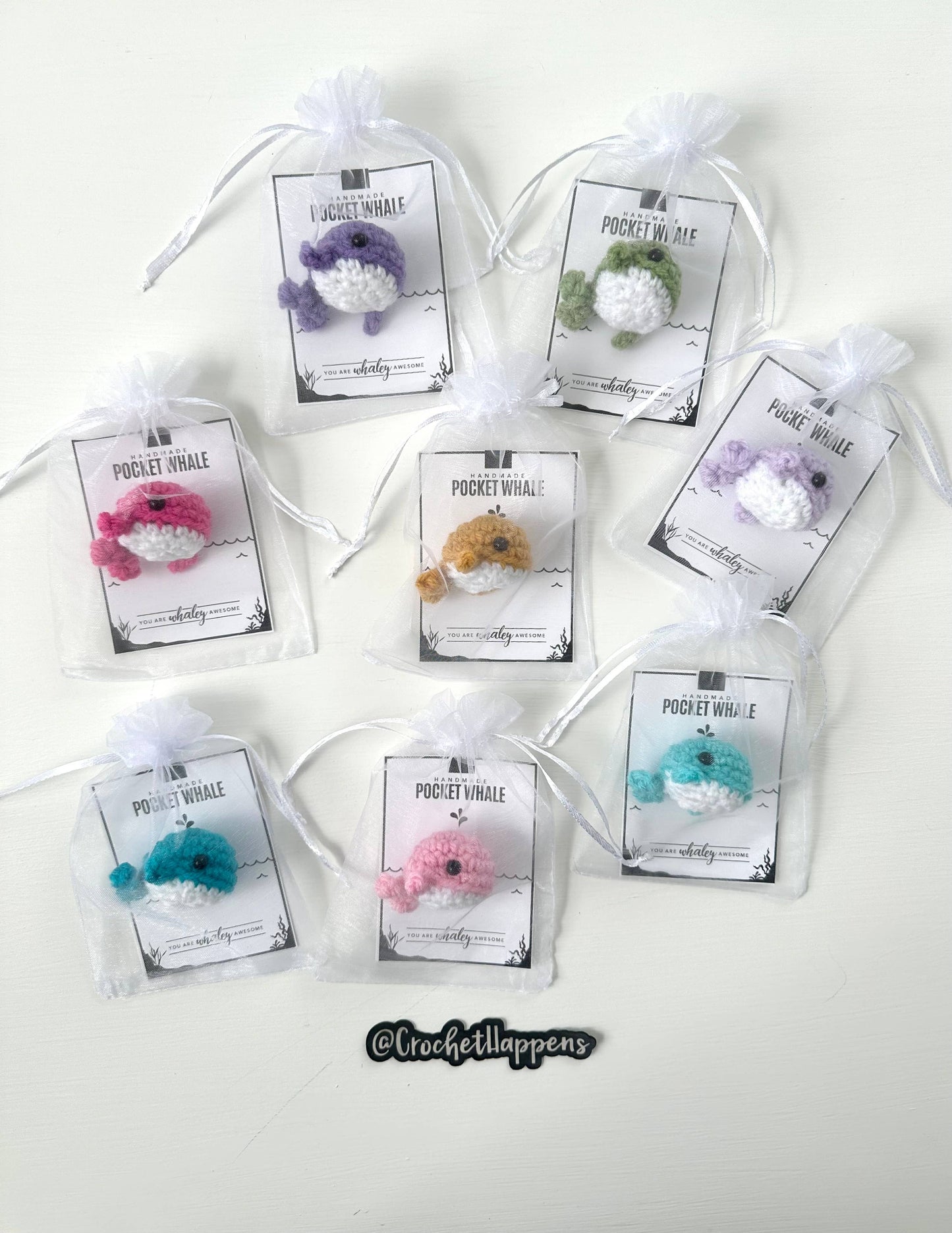 Pocket Whales - Set of 8 - Made to Order