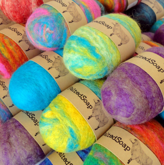 Felted Soap Multicolored Individually Labeled Unique Gift