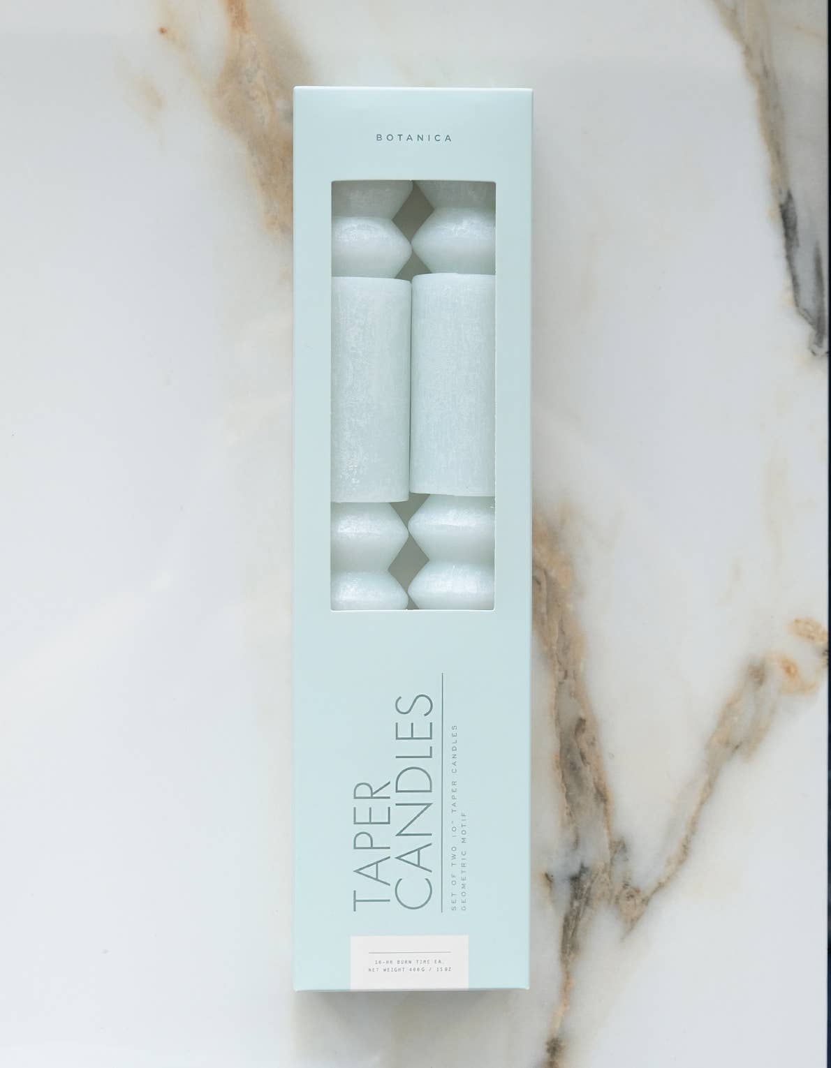 Geometric Taper Candles | Ice Blue