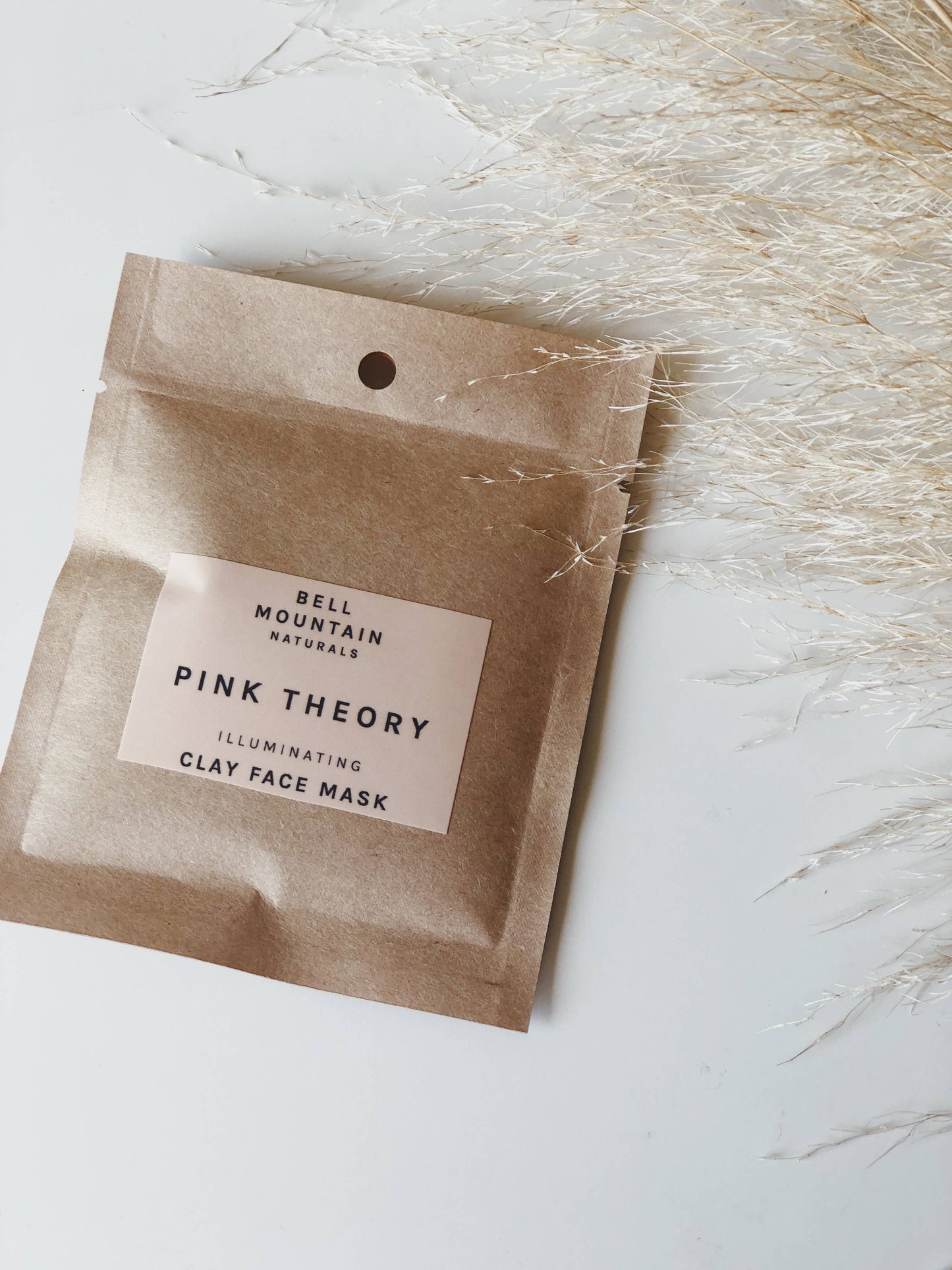 Pink Theory Clay face mask. .5 oz compostable sample pack.