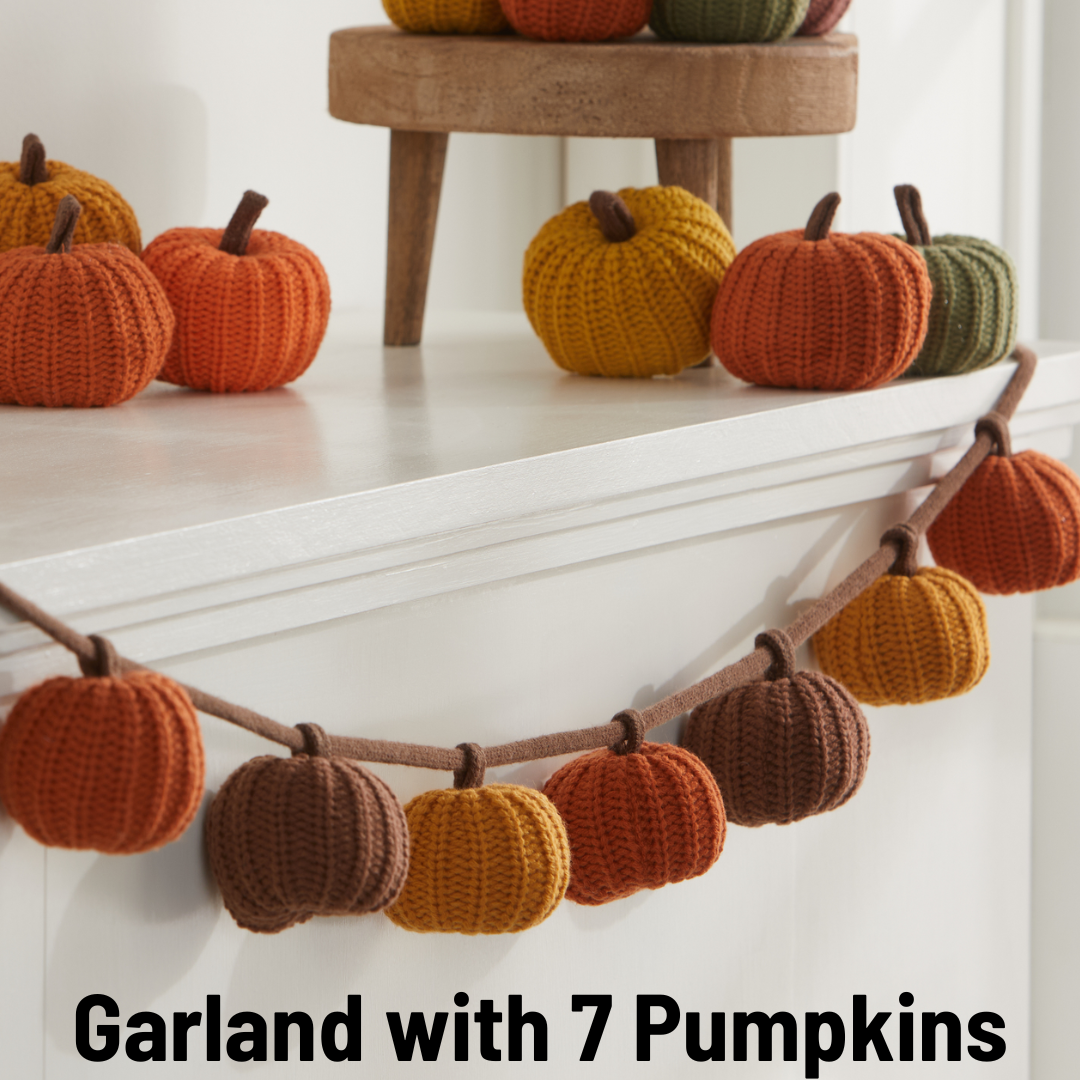 Colorful Knit Pumpkin Giftables Bowl Filler Tabletop