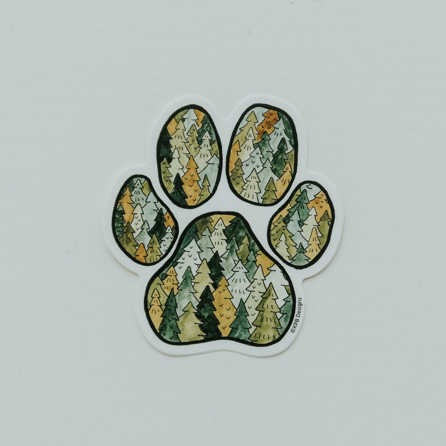 Tree Dog Paw Vinyl Sticker (3x3in)