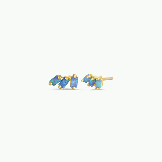 Offset Trio - Fire Opal - Earrings