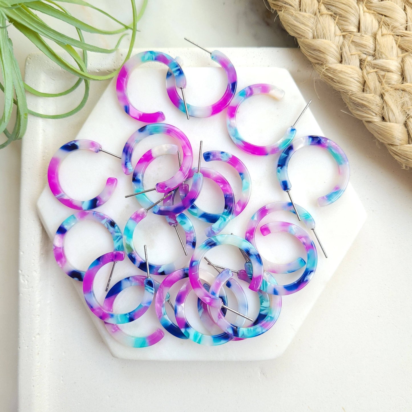 Cam Mini Hoops - Purple Party // Earrings, Jewelry, Gifts