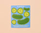 Bitty Vinyl Sticker Sheet—Pickles (7 little stickers)