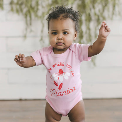 Bloom Where You Are Planted Baby Onesie, Baby bodysuit, And Though She Be But Little, She is Fierce baby onesie, Baby Clothing