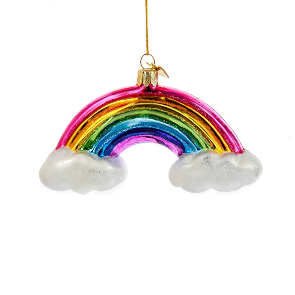 4.75"NOBLE GEMS GLASS RAINBOW ORNAMENT
