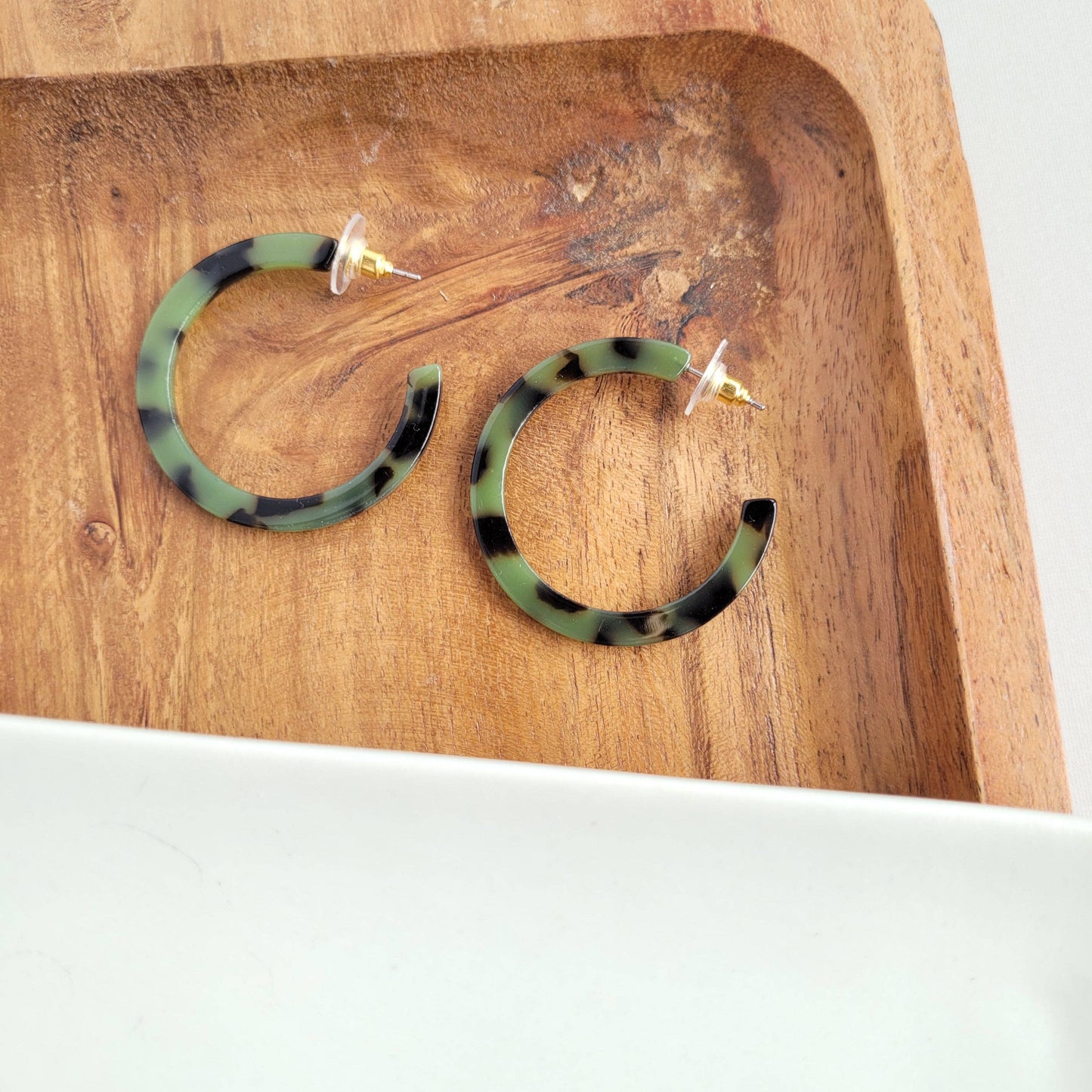 Camy Hoops - Olive Tortoise // Earrings, Jewelry, Gifts, Fall