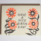 Birthday Flowers Letterpress Card