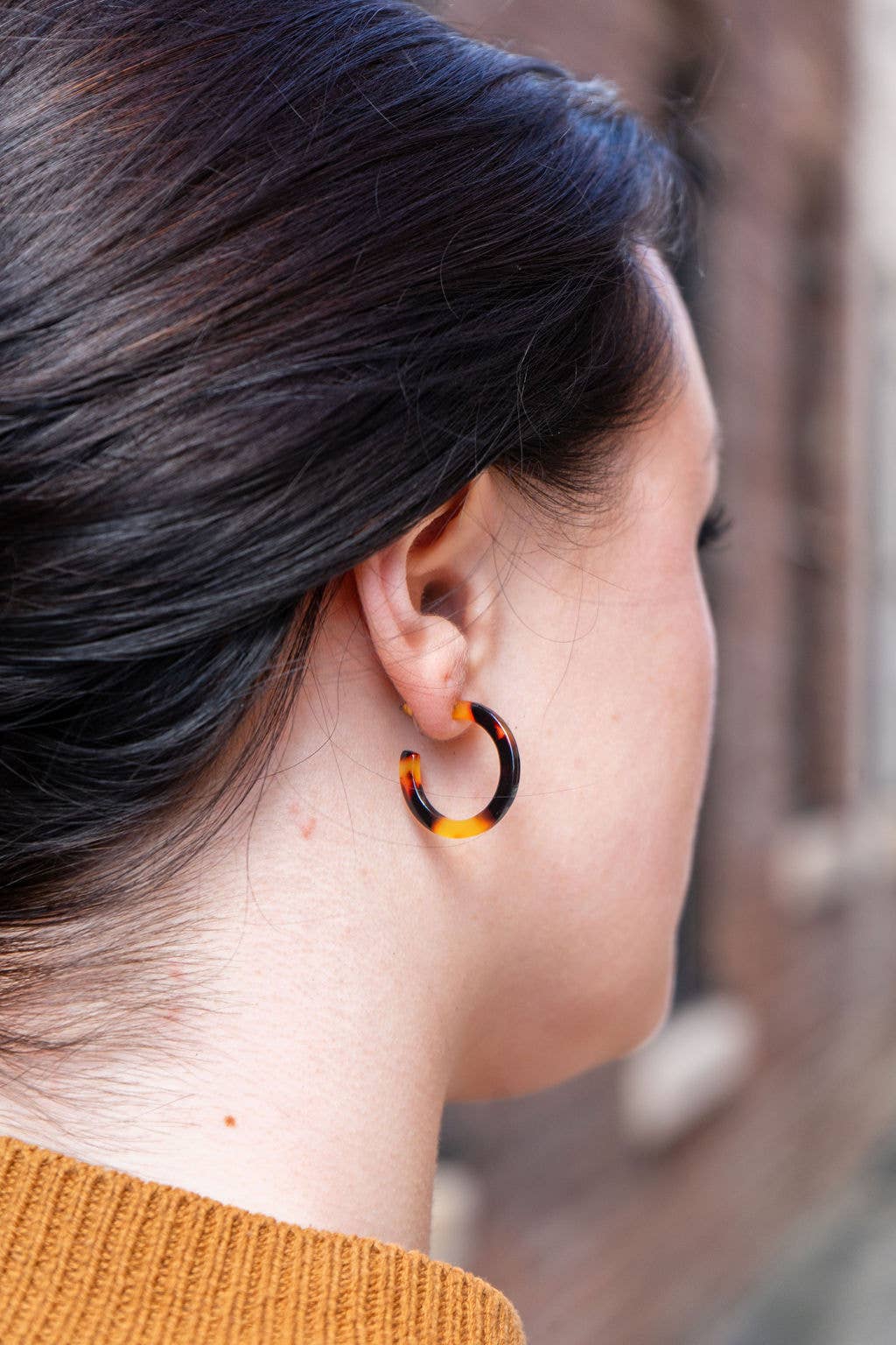 Cam Mini Hoops - Tortoise //  Earrings, Jewelry, Fall