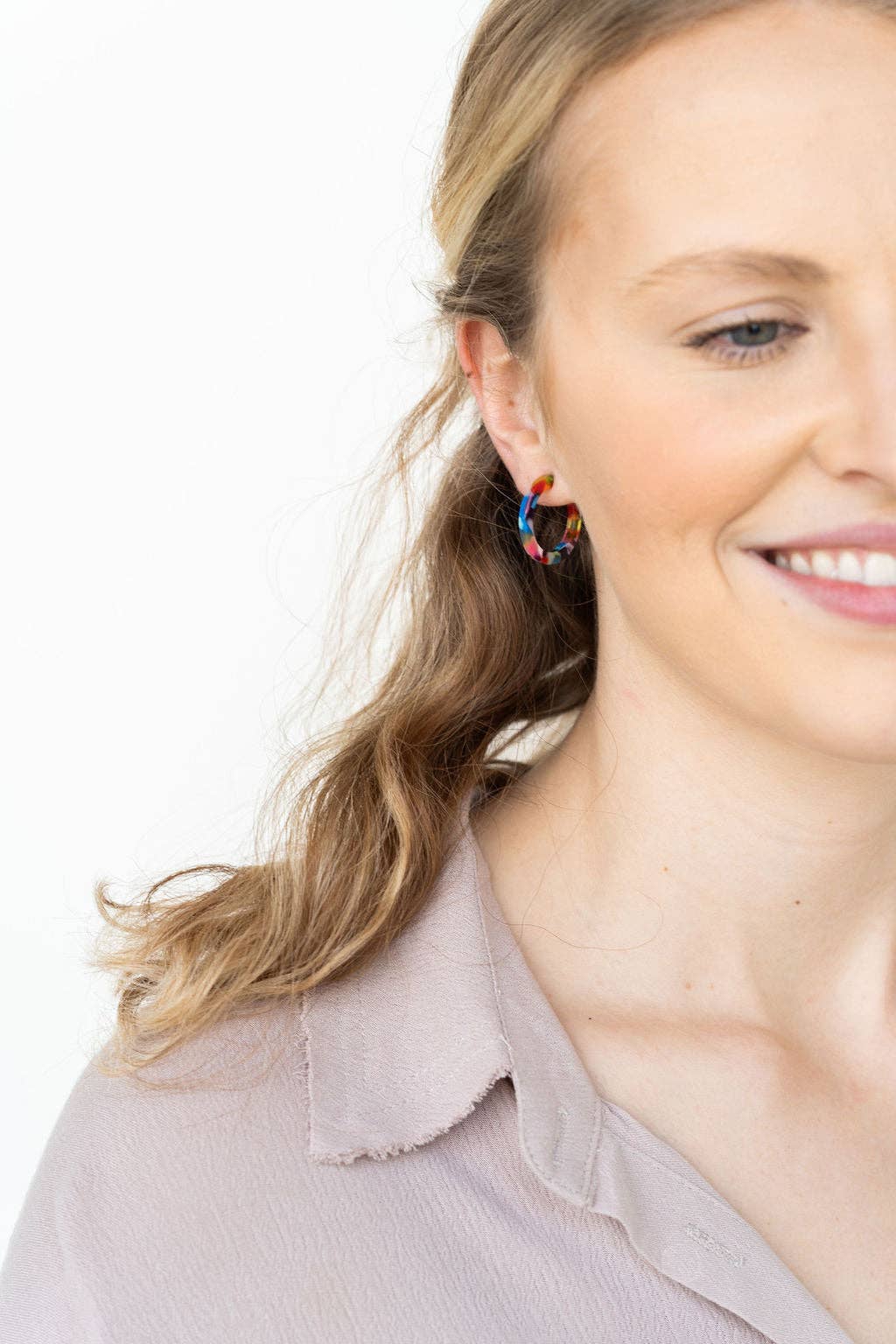 Cam Mini Hoops - Fiesta // Earrings, Jewelry, Gifts, Best Seller