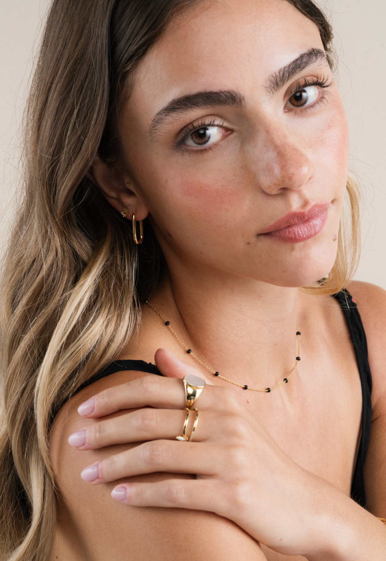 Gold Hoop - Large Rectangle - Earrings