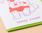 Santa Claws Christmas Cat Letterpress Greeting Card
