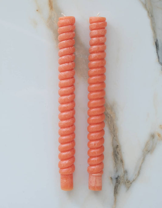 Spiral Taper Candles | Persimmon