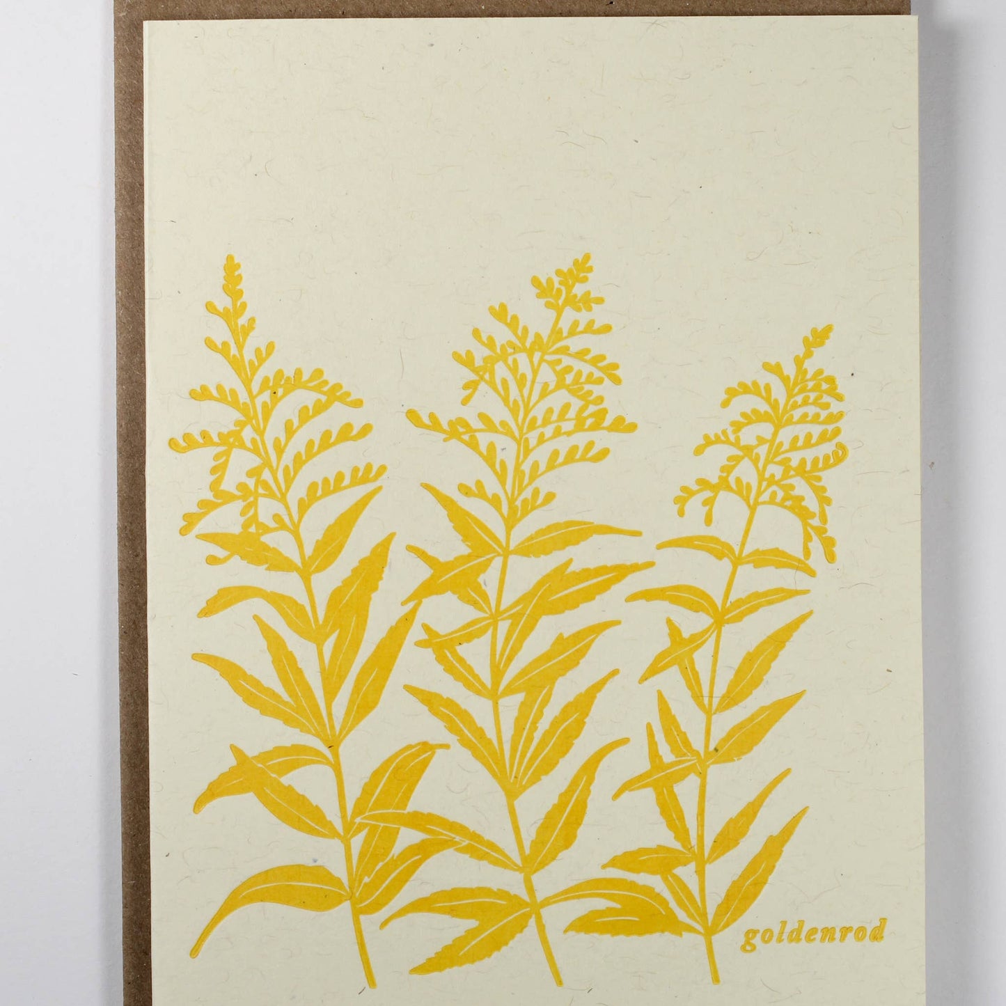 Goldenrod Late Summer Wildflower Letterpress Card