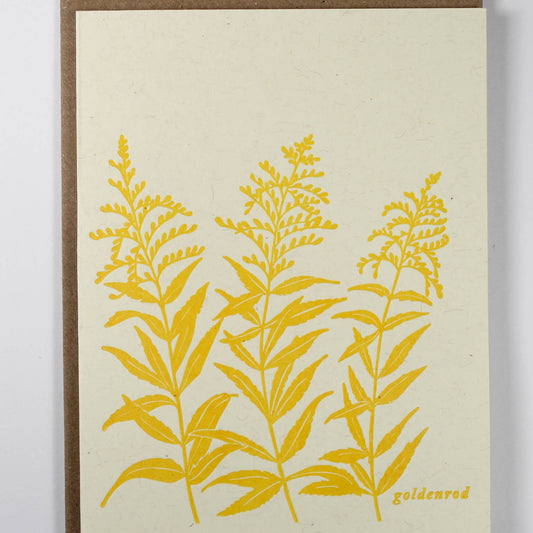 Goldenrod Late Summer Wildflower Letterpress Card
