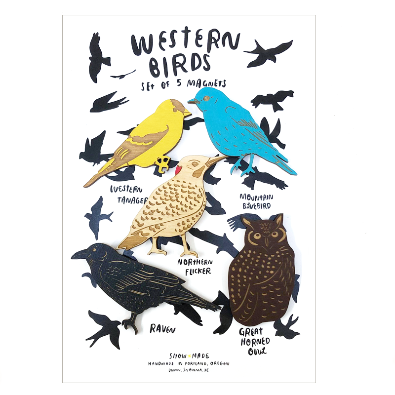 Western Birds - Set of 5 Magnets