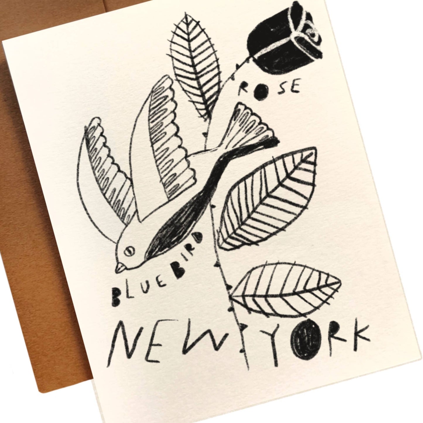 NEW YORK State Flower & Bird Greeting Card